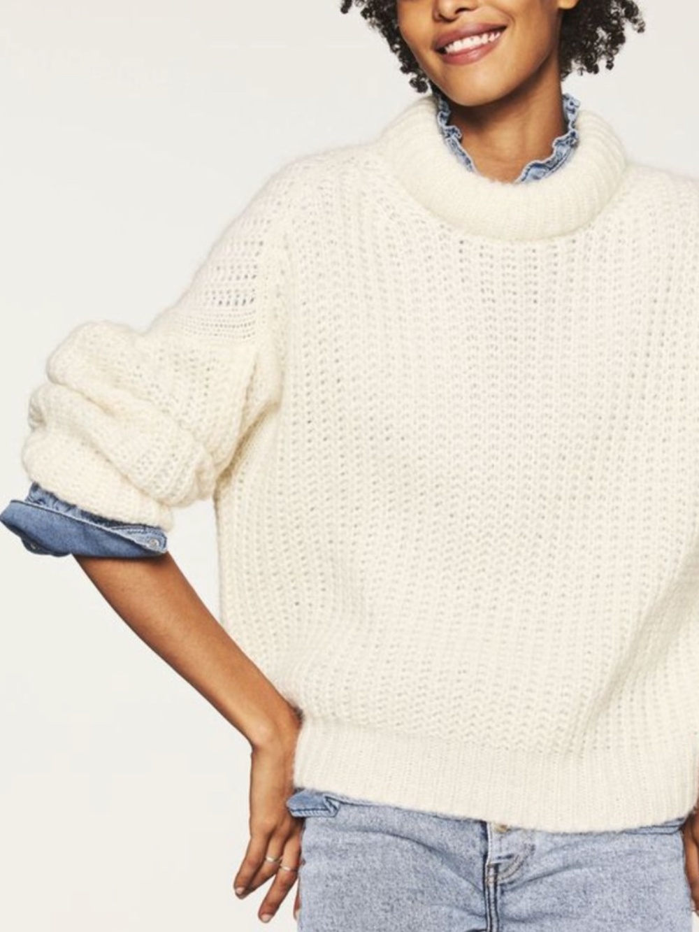 ba&sh Emma Sweater in Ecru, Size Small - Picture 2 of 15